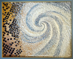 layered glass mosaics, environmental art, water, crops