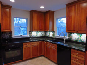 mosaic peony backsplash